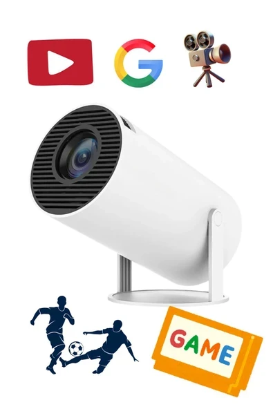 Taşınabilir Android Projektör, WiFi Bağlantılı, Ultra HD, Beyaz renk ürün görseli 1