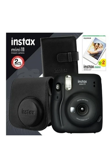 Instax Mini 11 Siyah Fotoğraf Makinesi ve Kare Albümlü Seti 11 ürün görseli 1