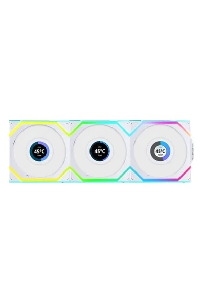 Lian Li Unı Fan Reverse Sl Wıreless LCD 3X120MM Beyaz Kasa Fanı (G99.12RSLLCD1W3W.00) ürün görseli 1