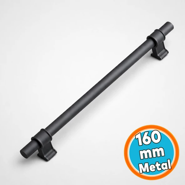 Mobilya Mutfak Dolap Çekmece Dolabı Kapak Kulbu Kulpları Kulpu Metal 16 cm160 mm Siyah Kulp ürün görseli 1