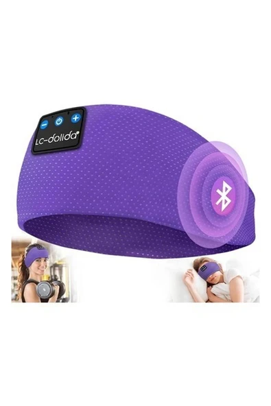 Lc-Dolida Uyku Maskesi - Kablosuz Kulaklıklar - Bluetooth 5.2 - Havai Mor ürün görseli 1
