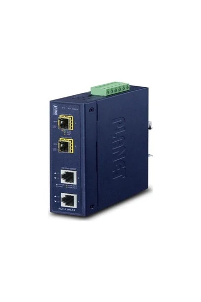 Planet PL-IGT-2205AT 2 Port 1000T To 2 Port 2500X Sfp Endustriyel Media Converter ürün görseli 1