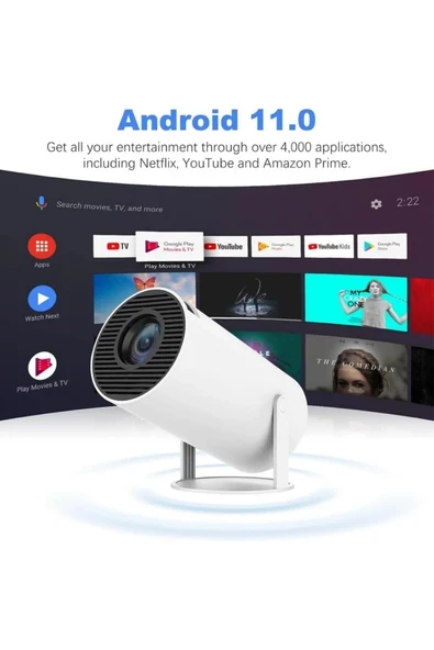 Yüksek Kaliteli Taşınabilir Akıllı WiFi Mini Projeksiyon Cihazı Ultra HD Beyaz ürün görseli 1
