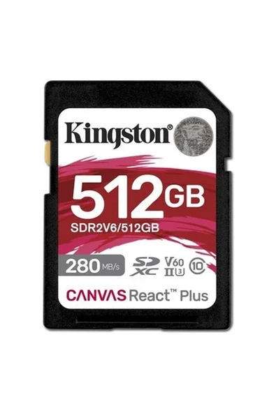 Kingston SDR2V6/512GB 512 GB 280-150MB/S Sdxc Canvas React Plus V60 Uhs-Iı Sd Kart ürün görseli 1