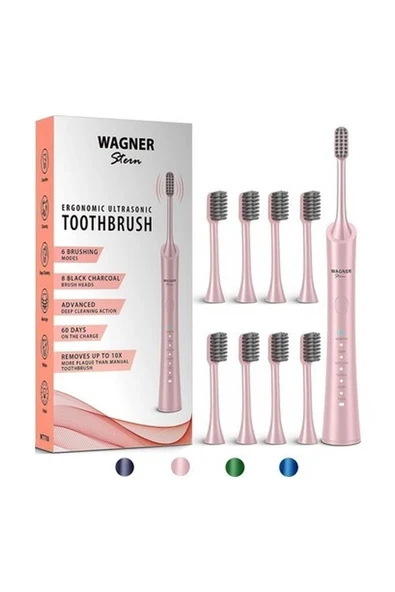 Wagner Stern Ultrasonik 8 Fırça Başlıklı Diş Fırçası - Pembe ürün görseli 1