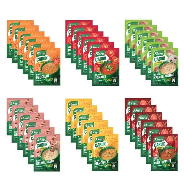 Knorr Çabuk Çorba 6 Çeşit 36 lı Karma Paket ürün görseli 1