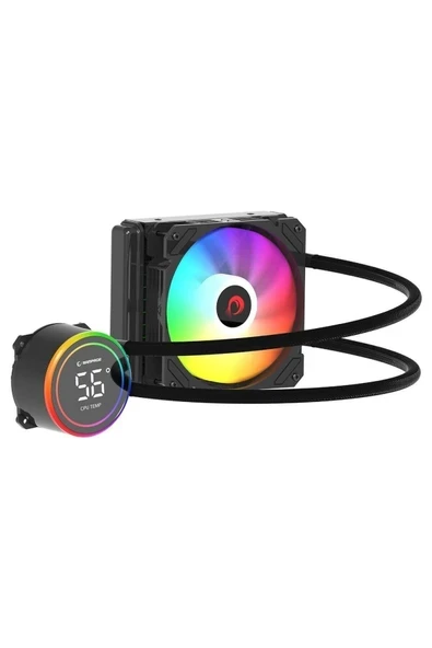 HELIOS C13 12cm Fan Sıcaklık Göstergeli Intel LGA1700/AMD AM5 ARGB 120mm Sıvı Soğutmalı CPU Fan ürün görseli 1