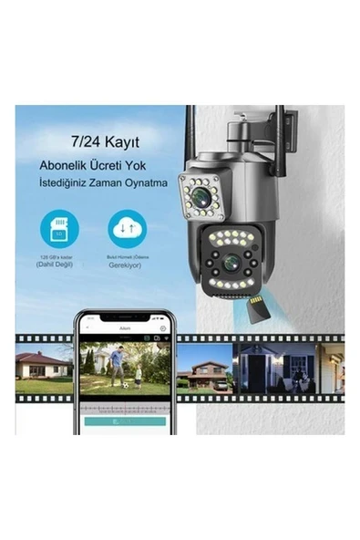 4g Çift Kameralı Sim Kart Ile Çalışan Elektrikl Ptz Kamera ürün görseli 1