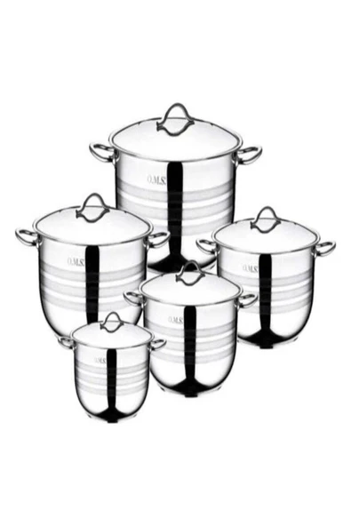 Oms Mega-Xl Gastro 2005 Indüksiyonlu 5'li Derin Tencere SETI-24-26-28-30-36CM ürün görseli 1