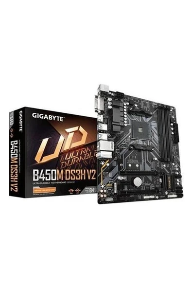 Gigabyte B450M-DS3H-V2 AMD B450 3600MHz DDR4 AM4 mATX Anakart ürün görseli 1