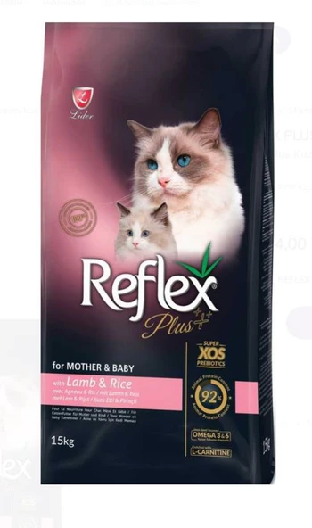 Reflex Plus Mother&Baby Kuzu Etli ve Pirinçli Kedi Maması 15 Kg ürün görseli 1