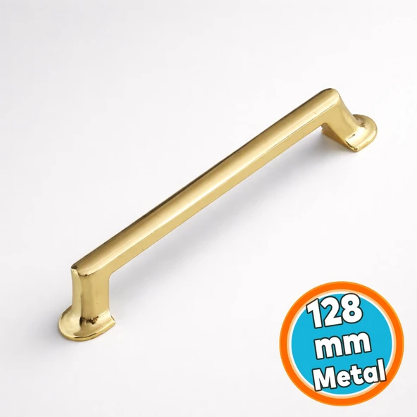 Metal Kulp 128 Mm-12.8 Cm Mobilya Çekmece Mutfak Dolabı Dolap Kapak Kulpları Kulbu Gold Altın ürün görseli 1
