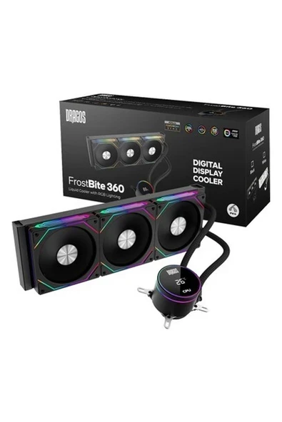 Dragos Frostbite 360 Intel-Amd 360MM Isı Göstergeli Argb Siyah Sıvı Soğutucu ürün görseli 1