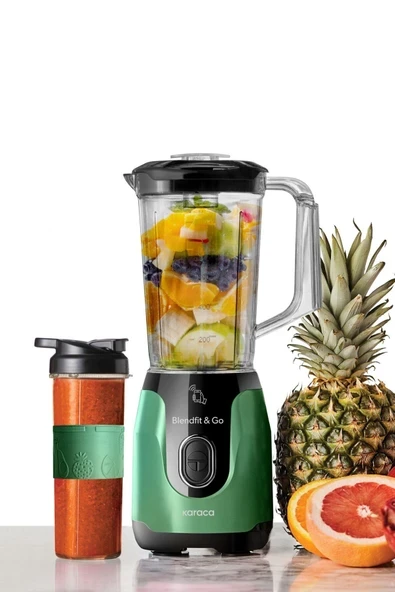 Karaca Blendfit Go Smoothie Blender Set Emerald Green ürün görseli 1
