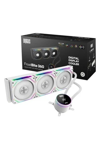 Dragos Frostbite 360 Intel-Amd 360MM Isı Göstergeli Argb Beyaz Sıvı Soğutucu ürün görseli 1