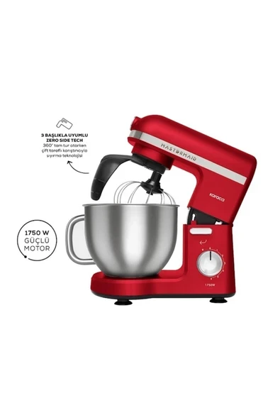 Mastermaid Chef Pro Çift Kollu Stand Mikser Imperial Red 1750 W ürün görseli 1