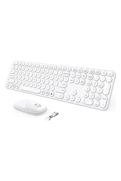 Seenda Kablosuz Klavye ve Mouse, USB ve Type-C - Beyaz ürün görseli 1