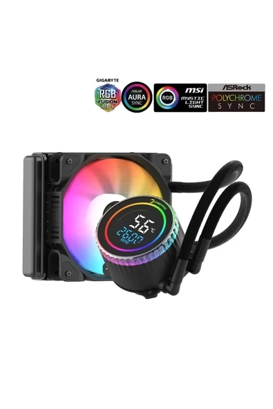 Skadi Round 120 ARGB 120mm Sıvı İşlemci Soğutucu AM5 ve LGA1700 Uyumlu ürün görseli 1