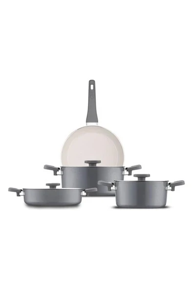 Jumbo Swiss Crystal Grey 7 Parça Tencere Seti ürün görseli 1