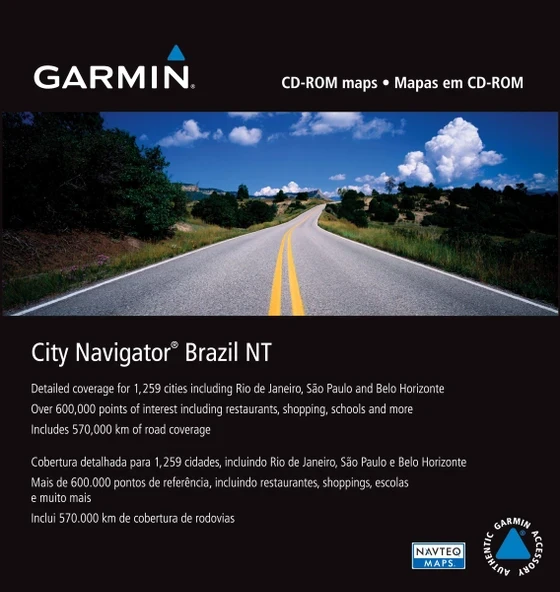 Brezilya'nın Ayrıntılı Haritaları için Garmin City Navigator (CD-ROM) ürün görseli 1