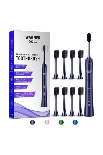 Wagner Stern Ultrasonik 8 Fırça Başlıklı Diş Fırçası - Mavi ürün görseli 1
