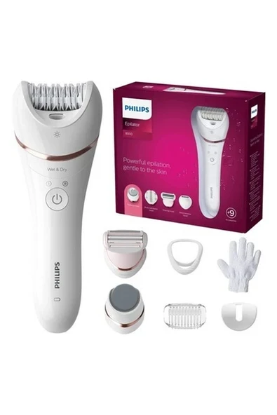 Philips Serisi 8000 Islak & Kuru bre740/10 Beyaz, Yıkanabilir Başlık Epilatör ürün görseli 1