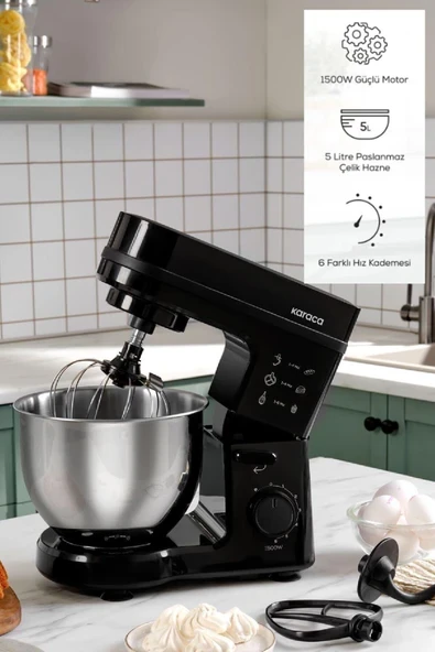 Maestrochef Stella Stand Mikser Siyah 1500w 5 Litre ürün görseli 1