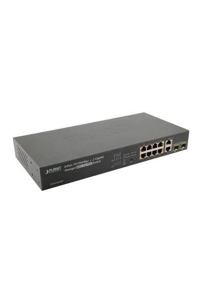 8-Port 10/100Mbps + 2G TP / SFP Combo Managed 802.3at PoE Switch ürün görseli 1