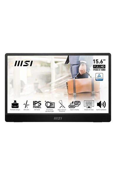 MSI 15.6" PRO MP161 1920x1080 (FHD) FLAT IPS 60HZ 4MS ADAPTIVE-SYNC PORTATIF MONITOR ürün görseli 1