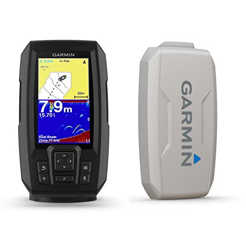 Garmin Striker Plus 4 ile Dual-Beam Transducer ve Koruyucu Kapak, 4.3" LED Ekran, 1.1 lbs, Fishfinder, Plus 4 Model ürün görseli 1