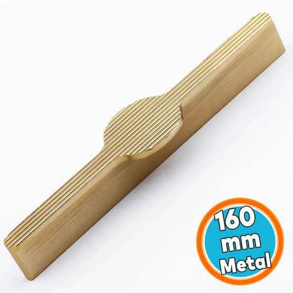 Metal Kulp 160 mm 16 cm Mobilya Çekmece Mutfak Dolabı Dolap Kapak Kulpları Çizgili Mat Altın ürün görseli 1