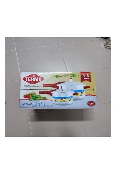 Termo Alüminyum Düdüklü Tencere 8lt ve 4lt Tek Kapak Iki Tencre ürün görseli 1