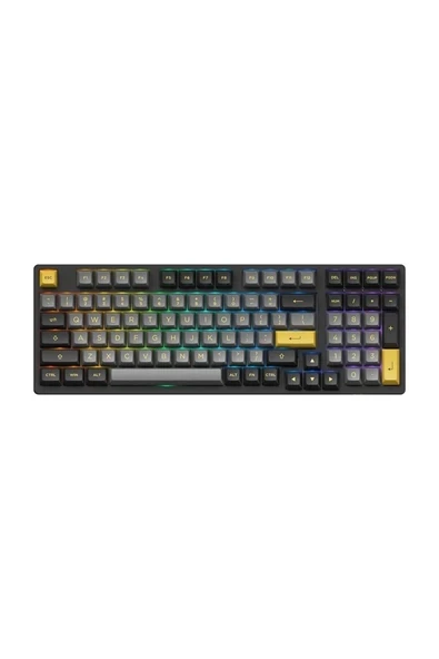 AKKO 3098B Plus Black – Gold RGB Kablosuz Hotswap Mekanik Gaming Klavye ürün görseli 1