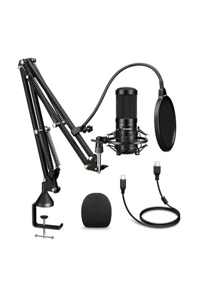 Aokeo USB Kondenser Kardioid Mikrofon Seti ve Boom Kolu ürün görseli 1