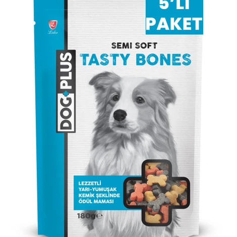 DogPlus Lezzetli Yarı - Yumuşak Kemik Şeklinde Köpek Ödül Maması 180 Gr x 5 Adet ürün görseli 1