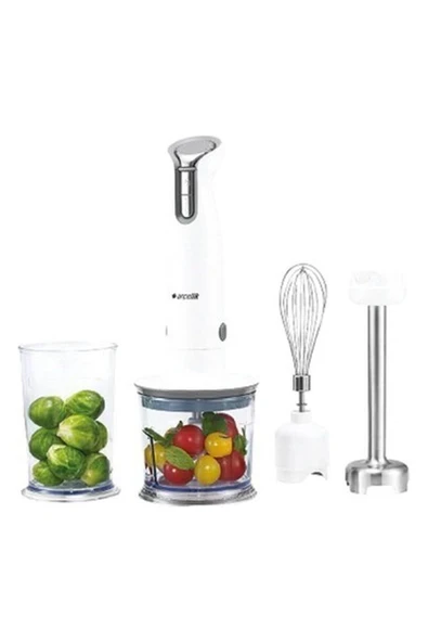 Arçelik El Blender Seti, 500-800W, Beyaz, Çok Fonksiyonlu, Şık ve Kullanışlı Tasarım ürün görseli 1