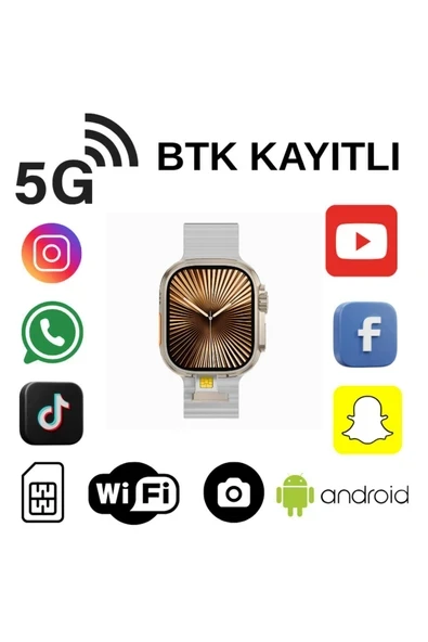 HW Ultra 3 CALL 5G Android AMOLED Ekran GPS, NFC, Kamera Yapay Zeka Destekli Akıllı Saat BTK Kayıt ürün görseli 1