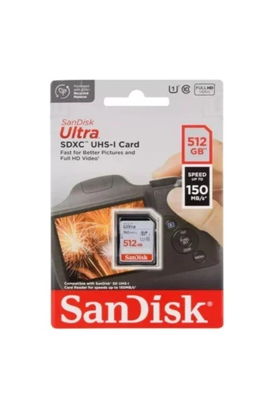 Sandisk Ultra 512GB 150MB/S Sdxc Hafıza Kartı ürün görseli 1