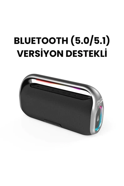 RGB Işıklı Kablosuz Bluetooth Hoparlör – 18.000 mAh Batarya, Çift Mikrofonlu Karaoke Speaker ürün görseli 1