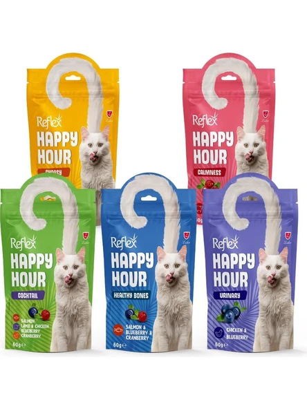 Reflex Happy Hour 5 Çeşit Kedi Ödül Maması 60 gr Lezzetli Ödüller Tüm Yaş Kediler İçin ürün görseli 1