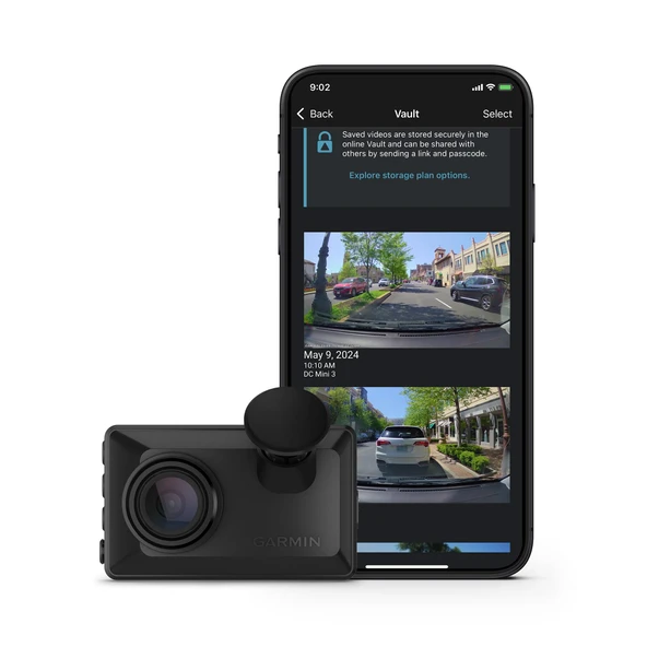 Garmin Dash CamTM X110, Compact 1080p HD Dash 140 derecelik bir görüntü alanı ile, ClarityTM Polarizer, Voice Controlled, GPS, 2.4" Ekran, Otomatik Kayıt ürün görseli 1