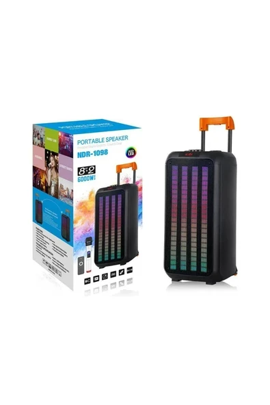 Bluetooth Hoparlör Parti Hoparlörü Karaoke Mikrofon Hediyeli Işıklı Ses Bombası Usb Sd Girişli ürün görseli 1