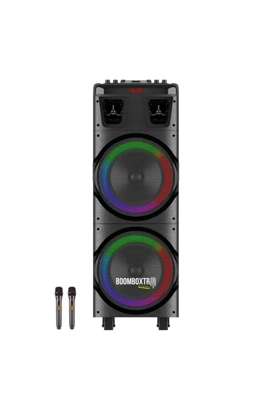 BTS 1708 Taşınabilir Bluetooth Parti Hoparlörü | 200W RMS | 2x10” Woofer | RGB Işık | 2 Mikrofon | ürün görseli 1