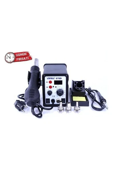 Yihua 878D Isı Ayarlı Sıcak Hava Üfleme Lehimleme Havya Istasyonu ürün görseli 1