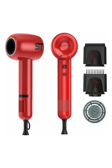Supreme Trimmer Kırmızı Saç Kurutma Makinesi – 3 Hız Ayarı, Soğuk Hava, Profesyonel ürün görseli 1