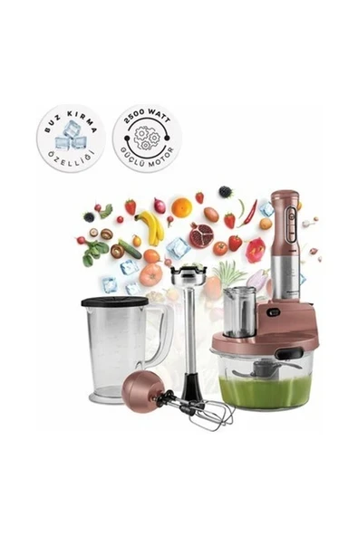 Karaca Turbo Doğrayıcı, Dilimleme Rondo, Blender 2500W Yüksek Güç 8 In 1 Mikser Seti & Mutfak Robotu ürün görseli 1