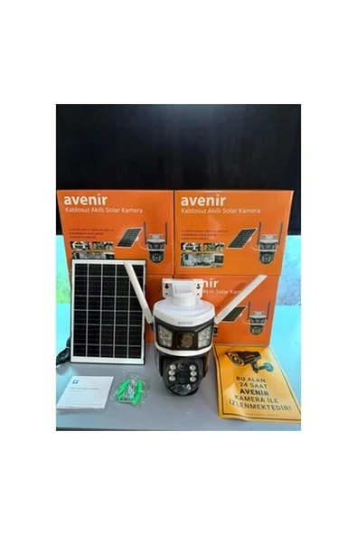 Avenir Solar Panelli 4g Simkartlı 3 Lensli 4mp Full Color Gece Görüşlü Kamera ürün görseli 1