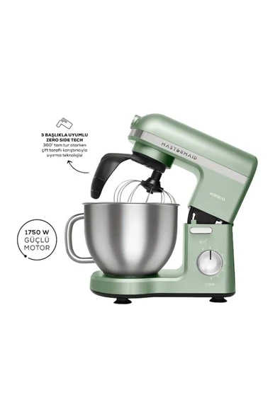 Karaca Mastermaid Chef Pro Çift Kollu Stand Mikser Soft Green 1750w ürün görseli 1