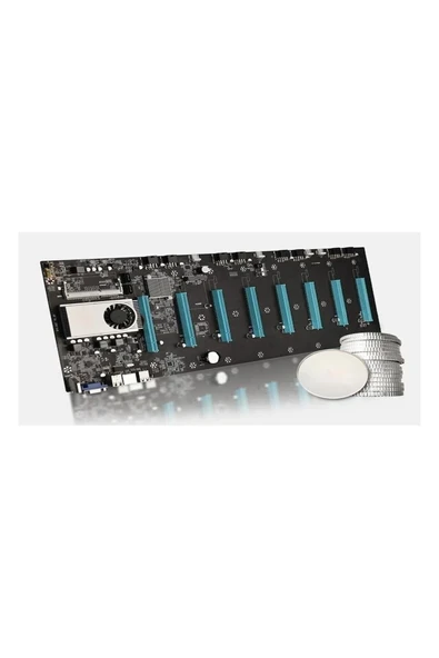 Oem BTC-S37 Anakart Mining Için 8 Pcı-E 16X Fanlı Işlemcili Anakart ürün görseli 1