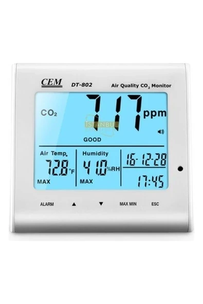 Cem DT-802 Hava Kalitesi Ölçüm Cihazı - Karbondioksit Ölçer ürün görseli 1